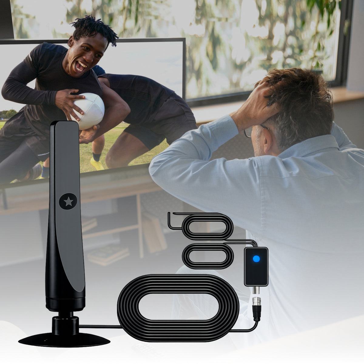 4K Digital TV Antenna with Signal Booster - Smart TV Compatible | Indoor HD Antenna