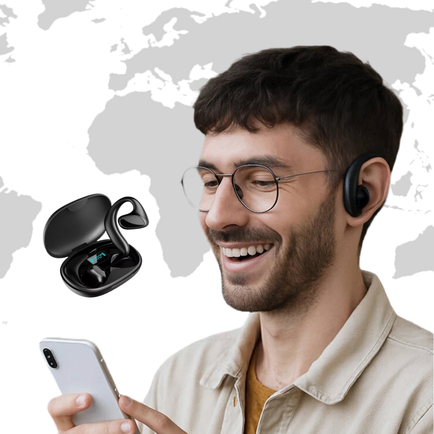 Language Translator Earbuds – Two Way Translation for Real Time Conversation | Bluetooth Device With 144 Languages Supported