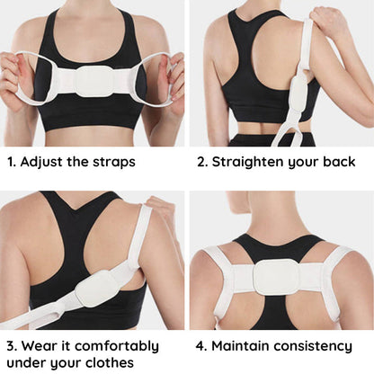 Invisible Back Posture Corrector | Adjustable, Comfortable Design for Improved Posture and Back Support