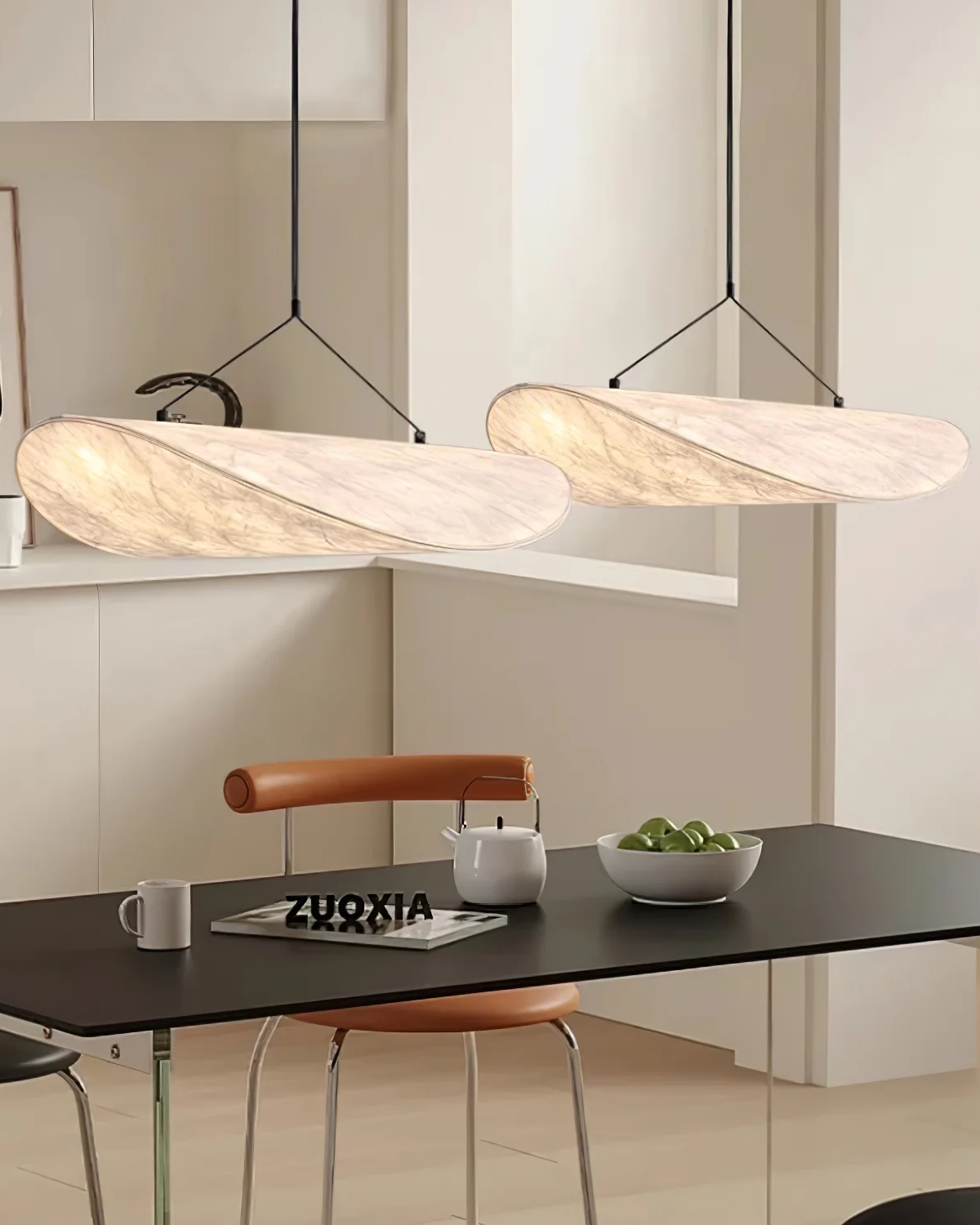 Japandi Style Table Lamp - Modern Minimalist Design with Wooden Base - Perfect for Living Room & Bedroom Decor