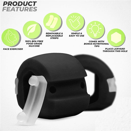 Jawline Sculptor | Jaw Toner Food-Grade Silica Gel Facial Exerciser for Slimming & Defining Mewing at Home or On-the-Go
