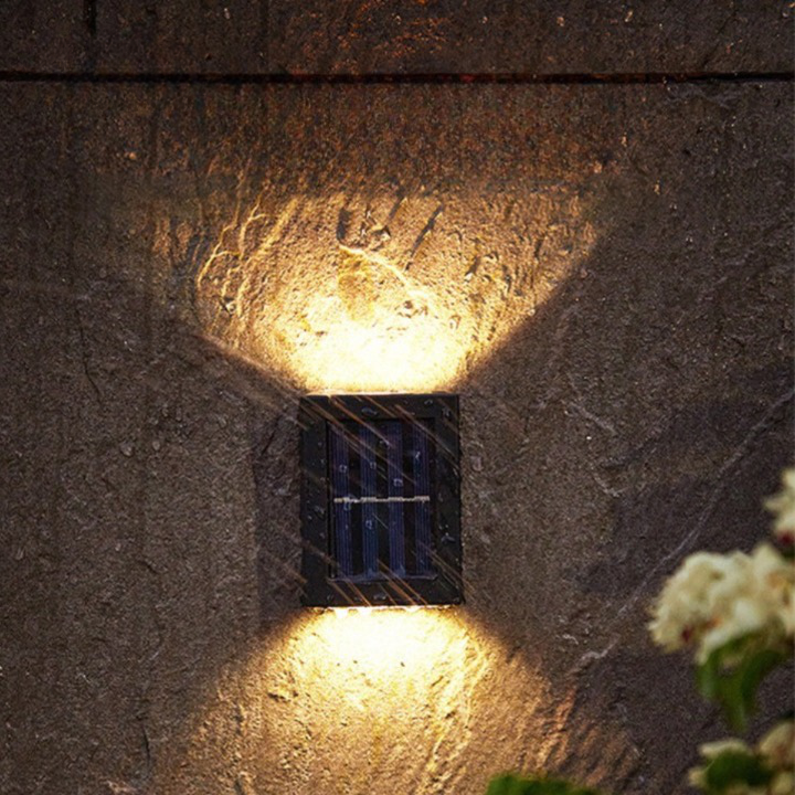 Wireless LED Solar Wall Lights - Outdoor Garden Lighting for Pathways & Patios, Energy-Efficient & Weather-Resistant