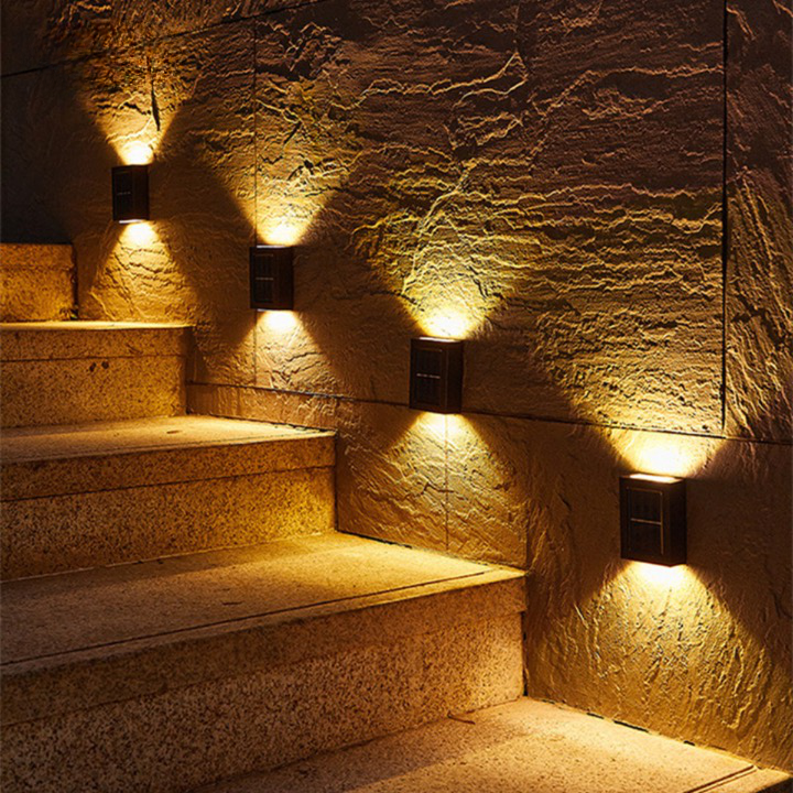 Wireless LED Solar Wall Lights - Outdoor Garden Lighting for Pathways & Patios, Energy-Efficient & Weather-Resistant
