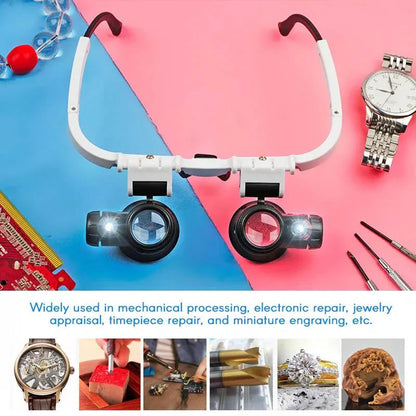 LED Magnifying Glasses with 8x, 15x, and 23x Magnification for Detailed Viewing and Precision Work
