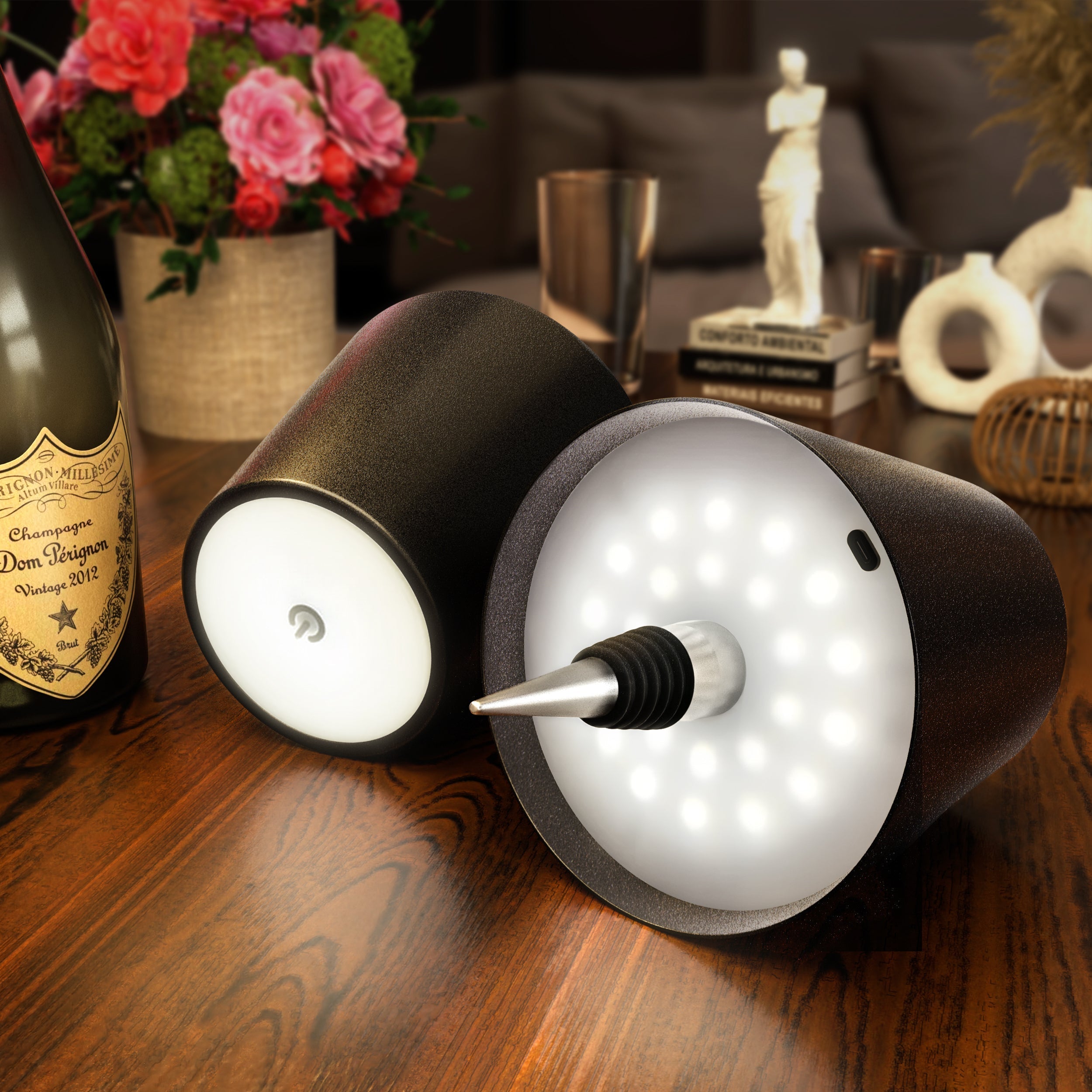 Wireless Bottle Lamp Kit | Universal Fit. Rechargeable & Waterproof for Indoor and Outdoor Decor