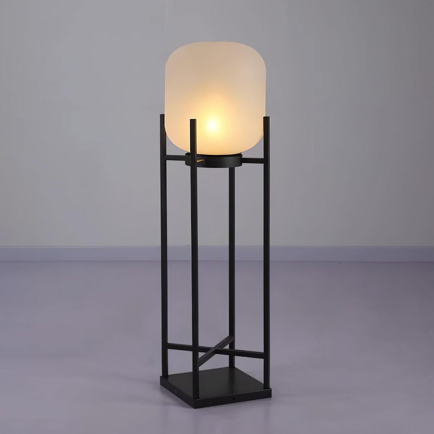 Solar Floor Lamp Lantern - Waterproof LED Outdoor Lighting for Patios, Gardens, and Backyards