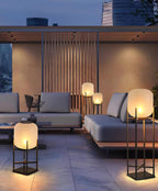 Solar Floor Lamp Lantern - Waterproof LED Outdoor Lighting for Patios, Gardens, and Backyards