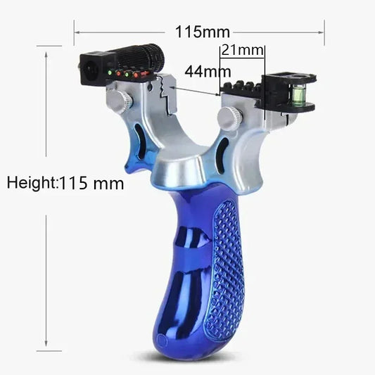 Slingshot with Anti-Slip Grip | Built-in Laser & Level for Precision Shooting