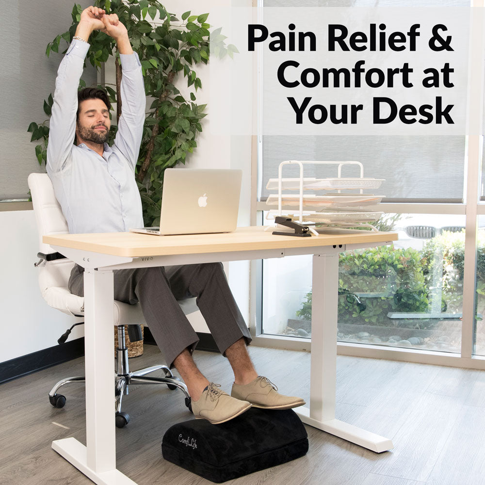 Office Foot Stool Cushion for Under Desk | Ergonomic Memory Foam Foot Rest | Arch Support for Posture & Fatigue Relief