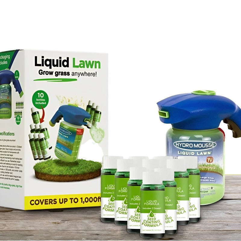 Liquid Lawn Hydro Mousse Spray On Grass Seed | Easy Application for Patchy Lawns & High-Traffic Areas