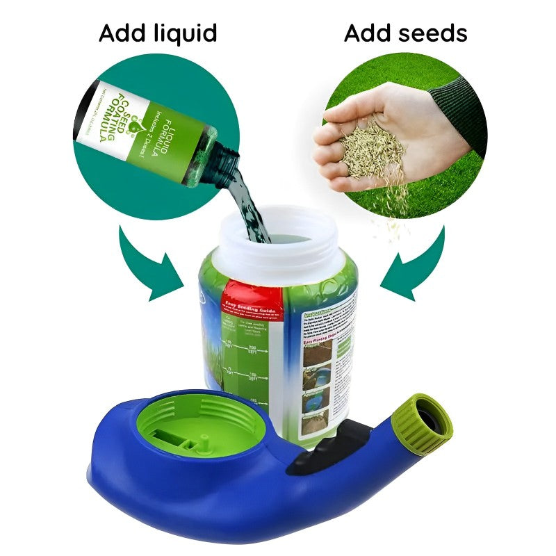 Liquid Lawn Hydro Mousse Spray On Grass Seed | Easy Application for Patchy Lawns & High-Traffic Areas