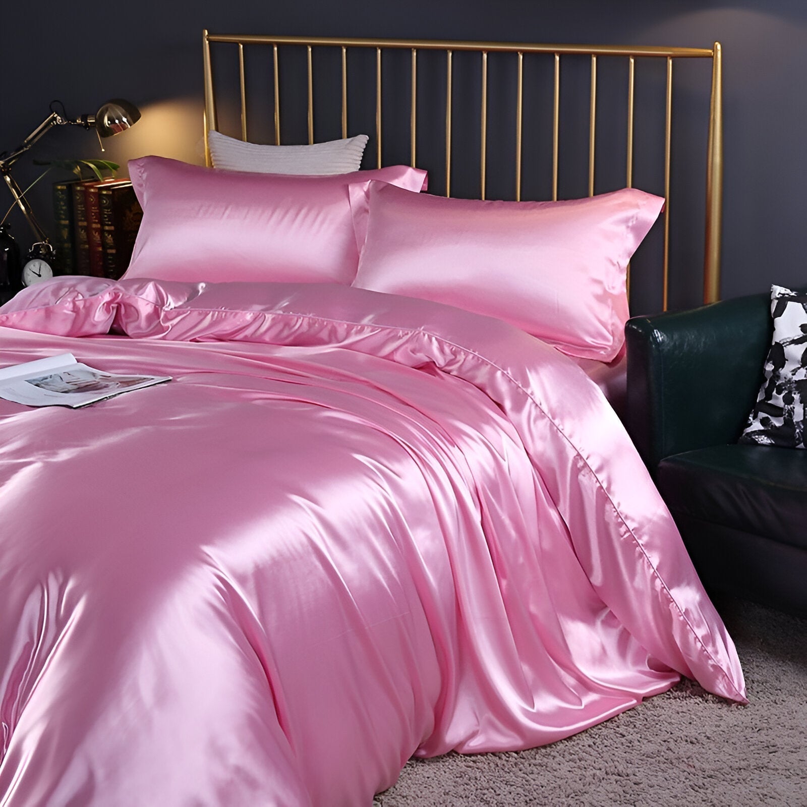 Silk Bedding Set – Silky Bed Sheets for Double & King Size / Silk Bedclothes