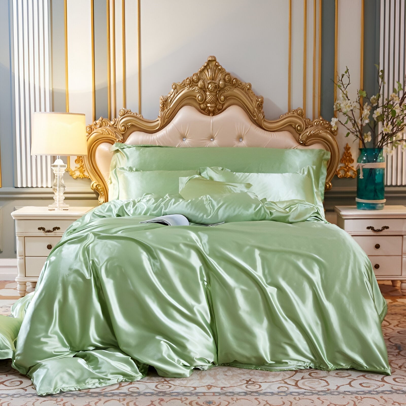 Silk Bedding Set – Silky Bed Sheets for Double & King Size / Silk Bedclothes