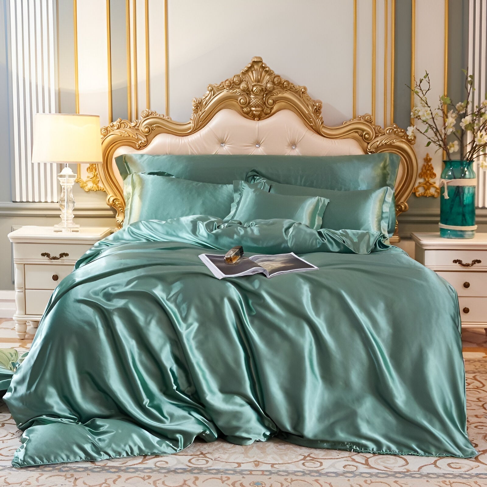 Silk Bedding Set – Silky Bed Sheets for Double & King Size / Silk Bedclothes