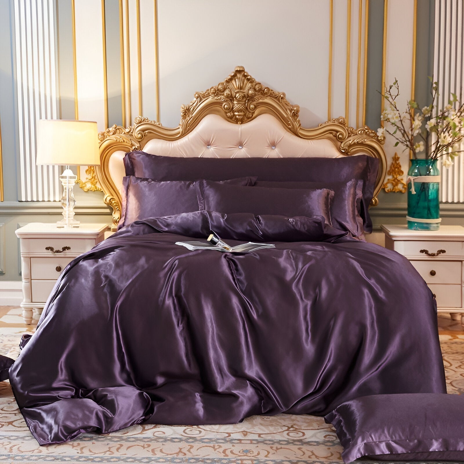 Silk Bedding Set – Silky Bed Sheets for Double & King Size / Silk Bedclothes