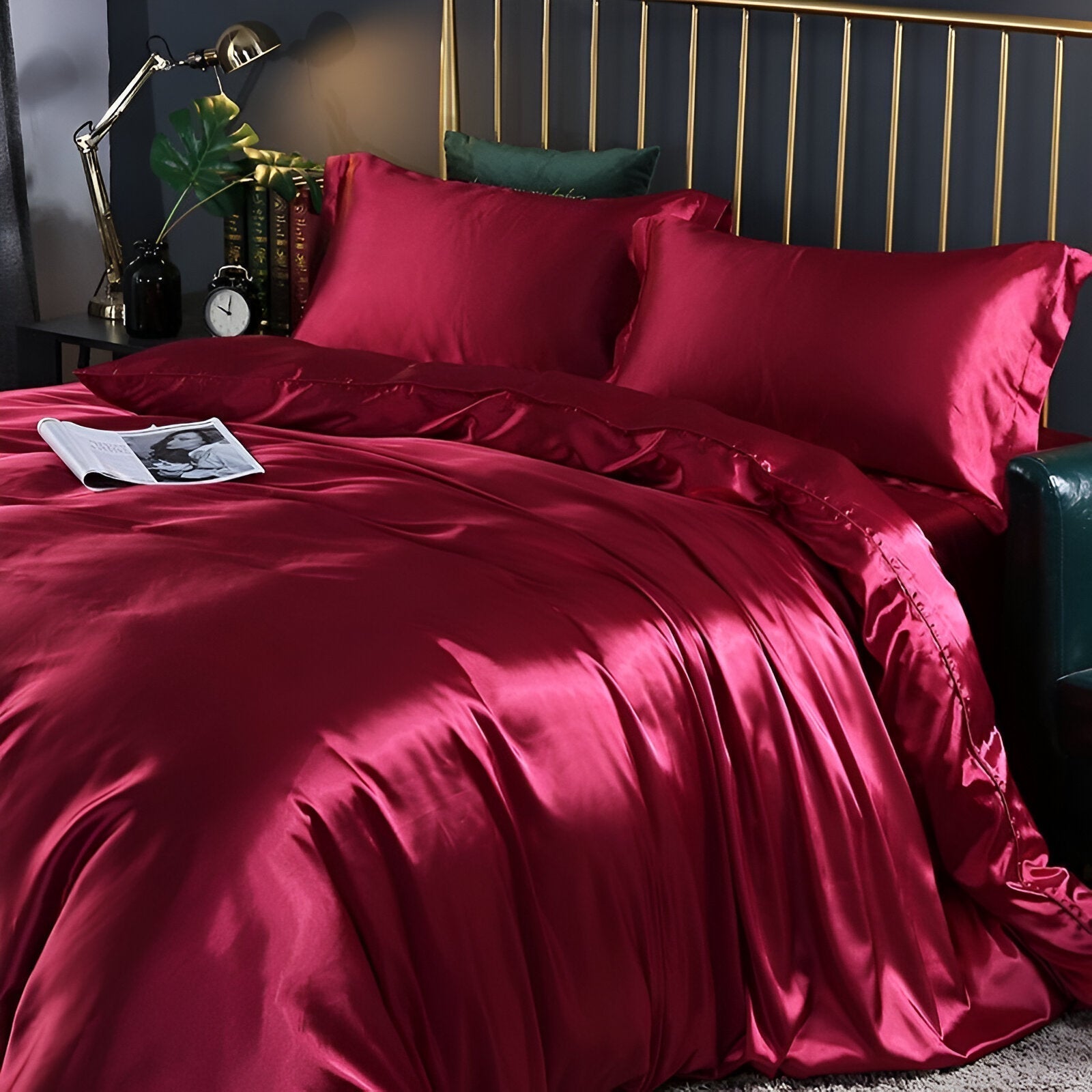 Silk Bedding Set – Silky Bed Sheets for Double & King Size / Silk Bedclothes