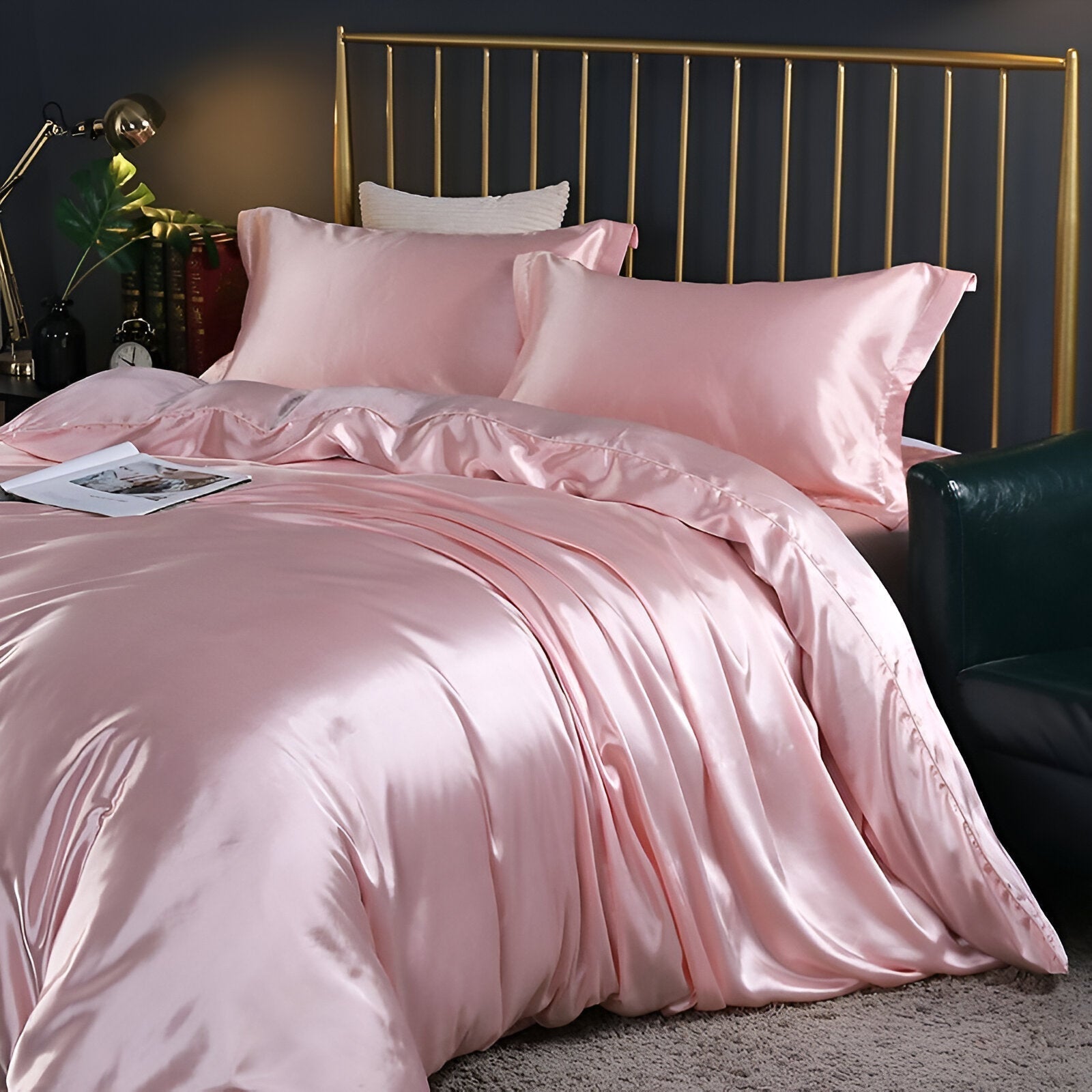 Silk Bedding Set – Silky Bed Sheets for Double & King Size / Silk Bedclothes