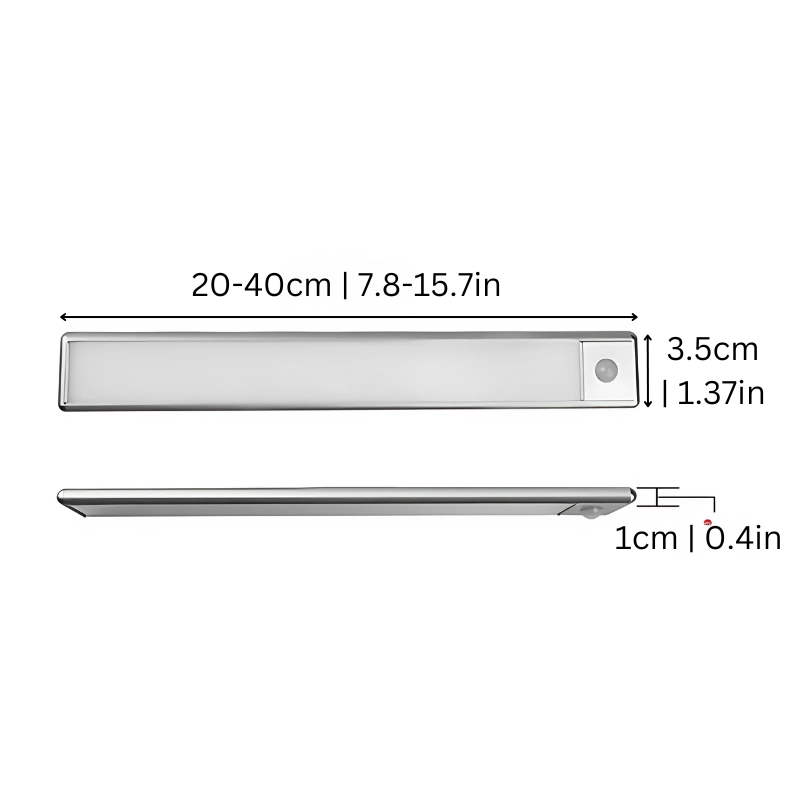 Magnetic Motion Sensor Light | Modern Silver Design, USB Rechargeable & Easy to Install for Home Safety and Ambiance