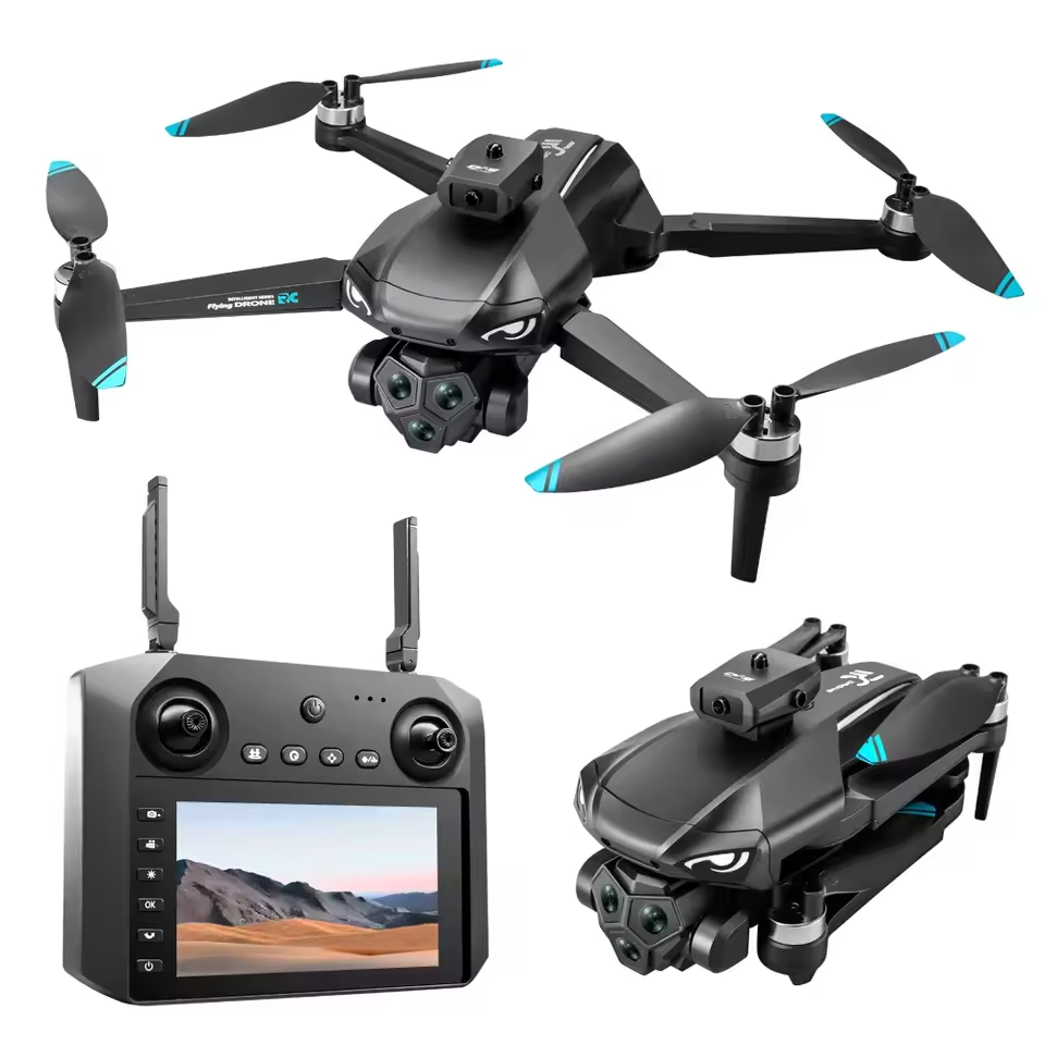 Professional Aerial Drone - Triple 6K HD Camera - Obstacle Avoidance, Optical Flow, Screen Remote, LED Lights, Foldable