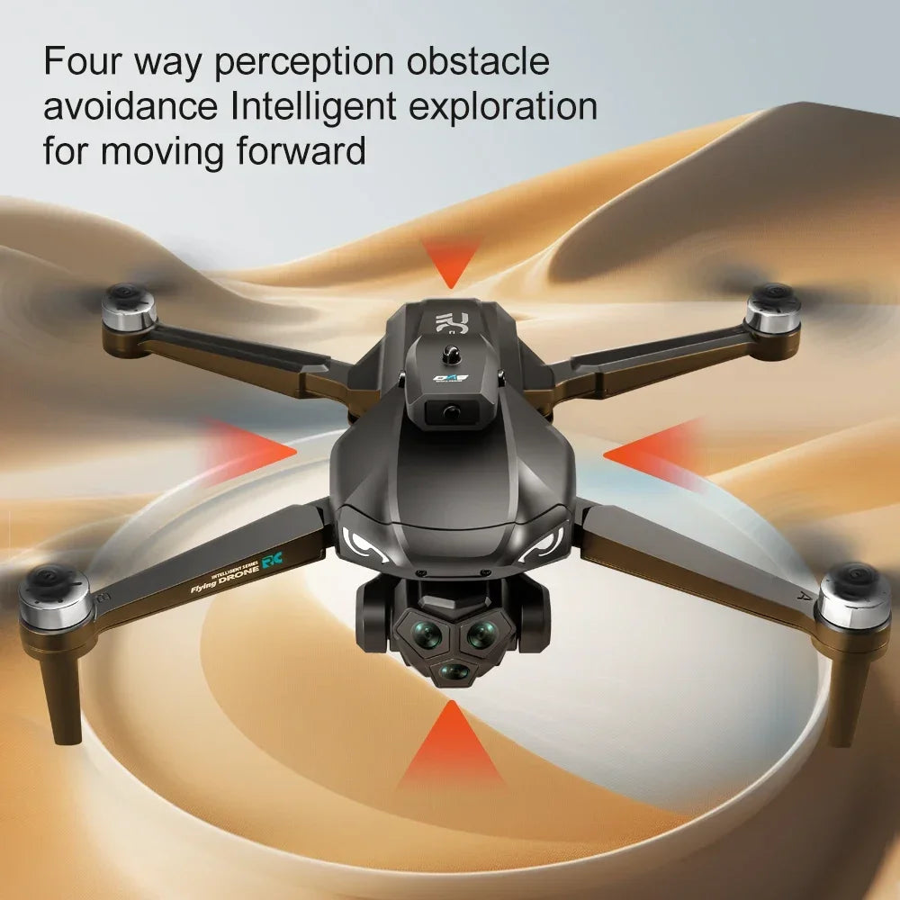 Professional Aerial Drone - Triple 6K HD Camera - Obstacle Avoidance, Optical Flow, Screen Remote, LED Lights, Foldable