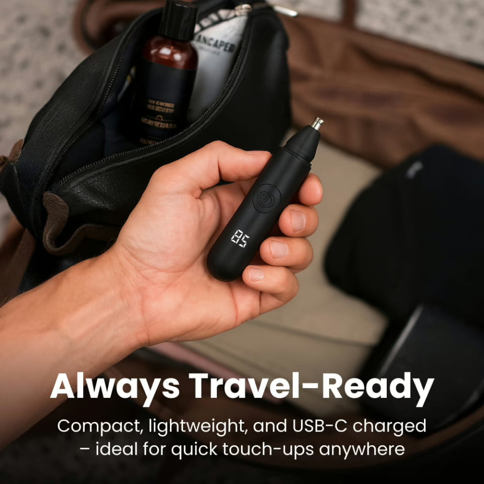Onyx Edge - Best Nose Hair Cutters for Men | USB-C Rechargeable, Painless & Quiet with a Waterproof Head for Travel & Daily Grooming