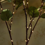 LED Fairy Light Olive Branch Decor - Battery Operated String Lights for Home, Wedding, and Party Decorations