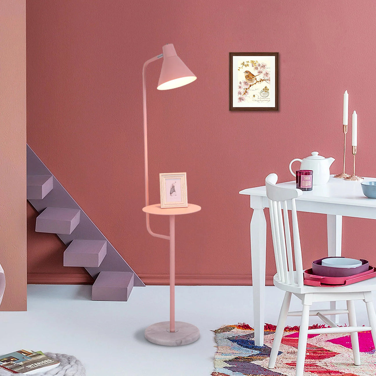 LED Macaron Floor Lamp - Colorful Adjustable Lighting Fixture for Living Room & Bedroom Decor