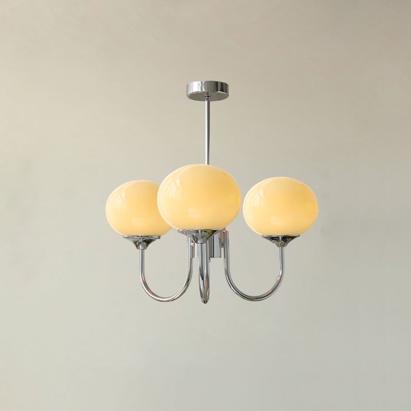 LED Marshmallow Chandelier Light Fixture - Modern White Pendant Lighting for Dining Room & Living Room Decor