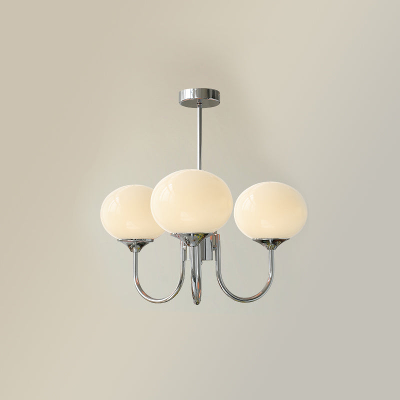 LED Marshmallow Chandelier Light Fixture - Modern White Pendant Lighting for Dining Room & Living Room Decor