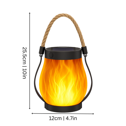 Solar-Powered Outdoor Lantern | Realistic Flame Effect, All-Weather Proof & Ideal for Cozy Evenings on the Patio or Balcony