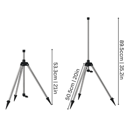 High-Pressure Rotating Tripod Sprinkler | 360° Coverage, Adjustable Height & Quick Setup for Garden Care and Summer Fun