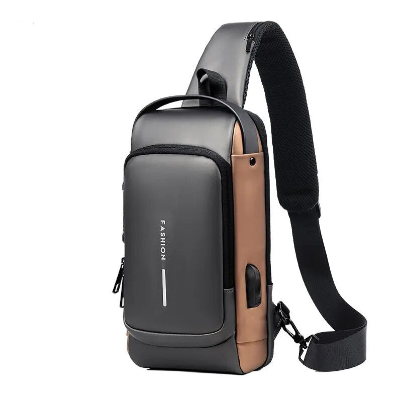 Men's Anti-Theft Crossbody Chest Bag with USB Charging Port – Secure and Stylish - Univelve