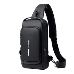 Men’s Bag with USB Charger – Anti-Theft Crossbody Chest Bag