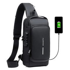 Men’s Bag with USB Charger – Anti-Theft Crossbody Chest Bag