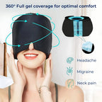 Cold Cap for Migraines – Gel Hood Headache Relief Mask with Light-Blocking Pressure Therapy