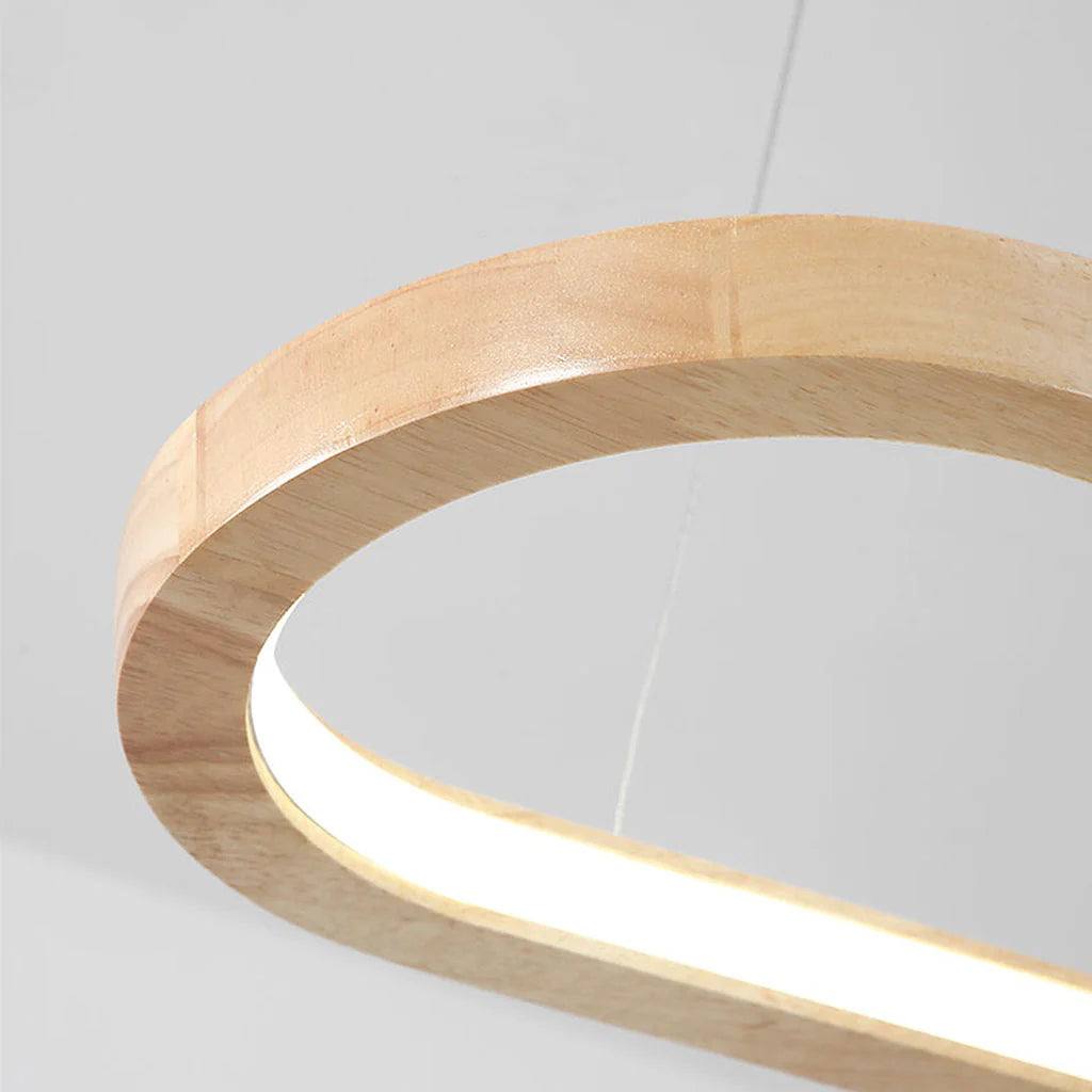 Minimalist Wooden Pendant Light | LED. Dimmable and Perfect for Dining Room and Kitchen