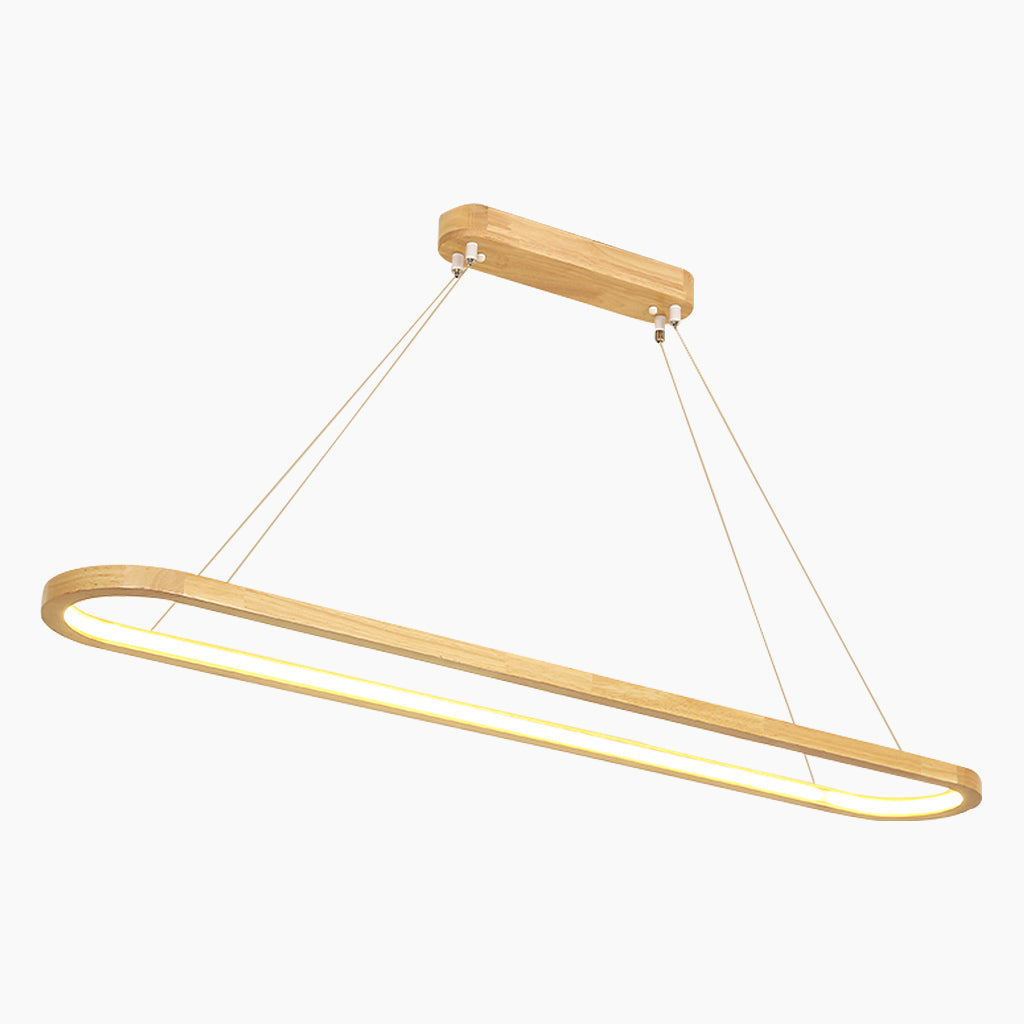 Minimalist Wooden Pendant Light | LED. Dimmable and Perfect for Dining Room and Kitchen