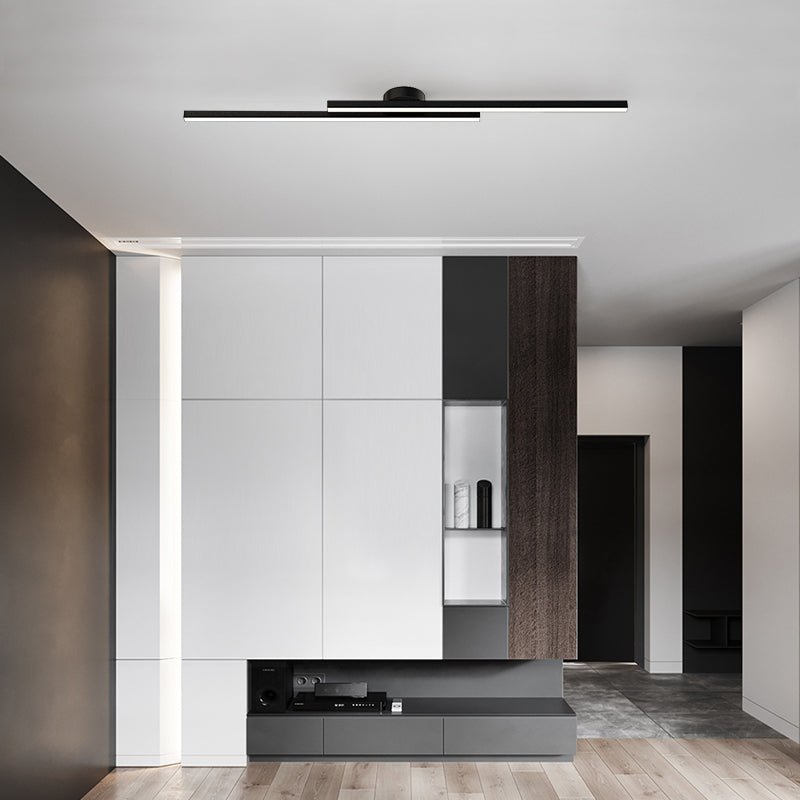 Modern Aluminium Semi Flush Mount LED Ceiling Light | Minimalist Design for Living Room. Bedroom & Hallway