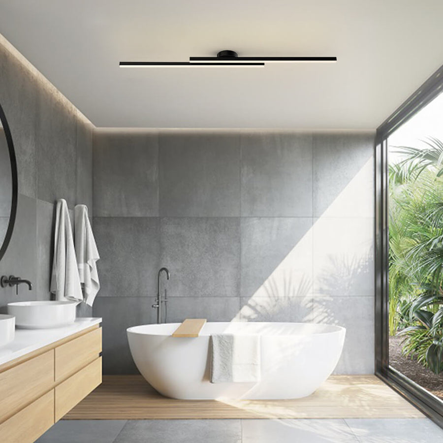Modern Aluminium Semi Flush Mount LED Ceiling Light | Minimalist Design for Living Room. Bedroom & Hallway