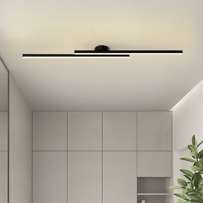 Modern Aluminium Semi Flush Mount LED Ceiling Light | Minimalist Design for Living Room. Bedroom & Hallway