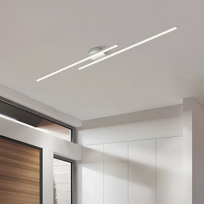 Modern Aluminium Semi Flush Mount LED Ceiling Light | Minimalist Design for Living Room. Bedroom & Hallway