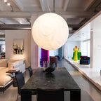 Moon Silk Pendant Lamp - Modern Hanging Light Fixture for Living Room & Dining Room Decor
