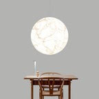 Moon Silk Pendant Lamp - Modern Hanging Light Fixture for Living Room & Dining Room Decor