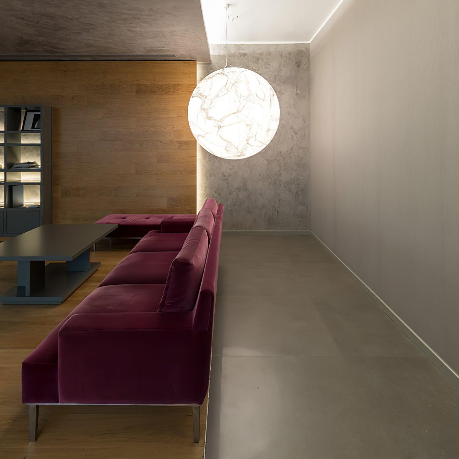 Moon Silk Pendant Lamp - Modern Hanging Light Fixture for Living Room & Dining Room Decor