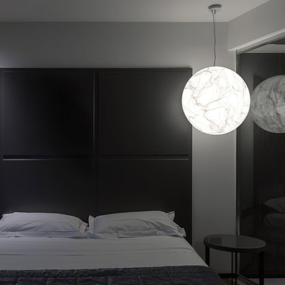 Moon Silk Pendant Lamp - Modern Hanging Light Fixture for Living Room & Dining Room Decor