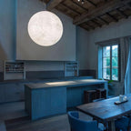 Moon Silk Pendant Lamp - Modern Hanging Light Fixture for Living Room & Dining Room Decor