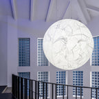 Moon Silk Pendant Lamp - Modern Hanging Light Fixture for Living Room & Dining Room Decor