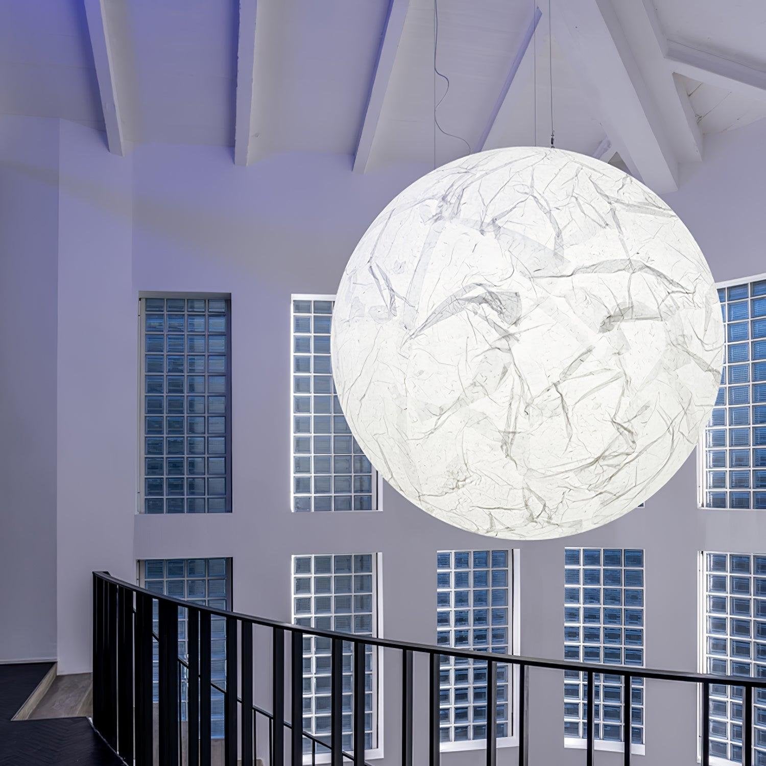 Moon Silk Pendant Lamp - Modern Hanging Light Fixture for Living Room & Dining Room Decor