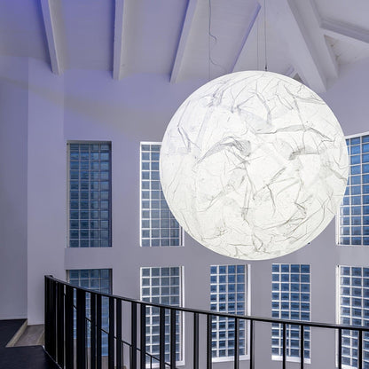 Moon Silk Pendant Lamp - Modern Hanging Light Fixture for Living Room & Dining Room Decor