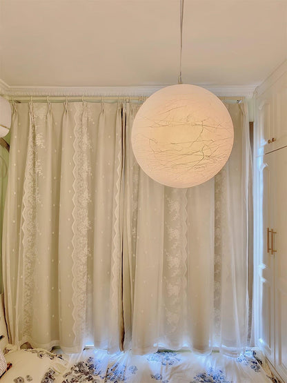 Moon Silk Pendant Lamp - Modern Hanging Light Fixture for Living Room & Dining Room Decor